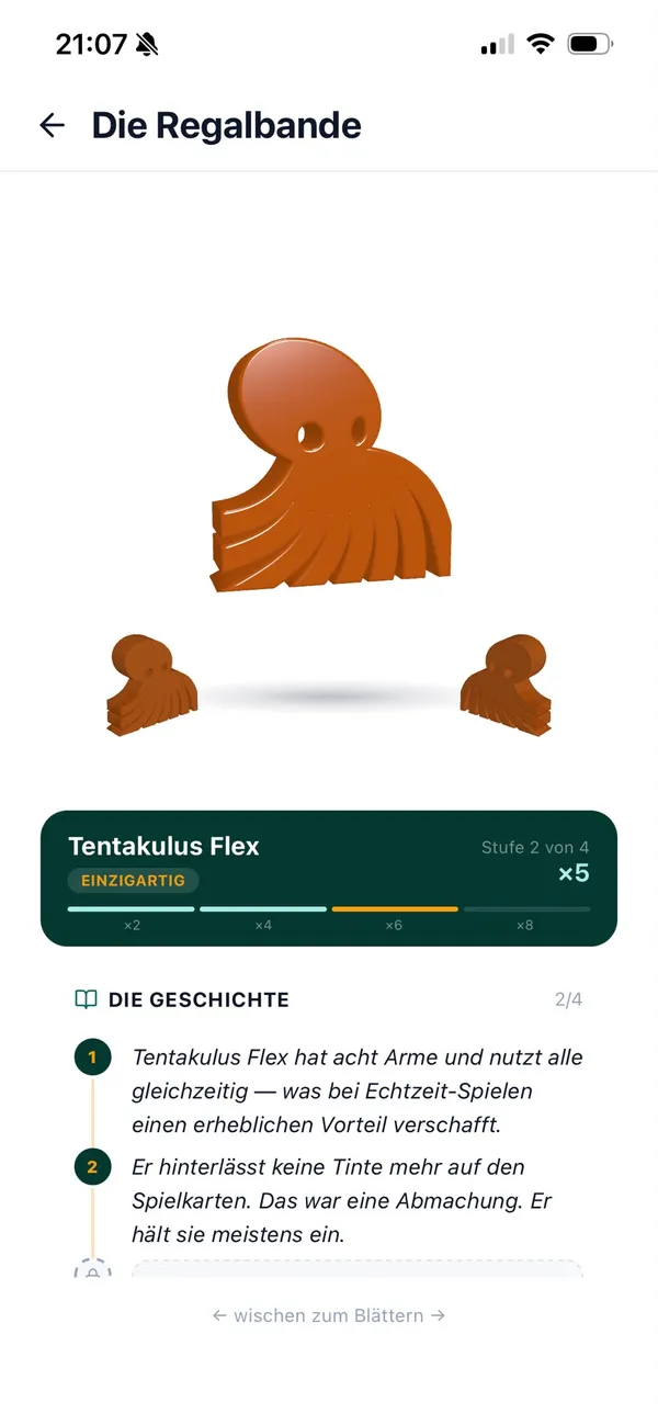 3D-Spielfigur mit Geschichte in der Lunedo App
