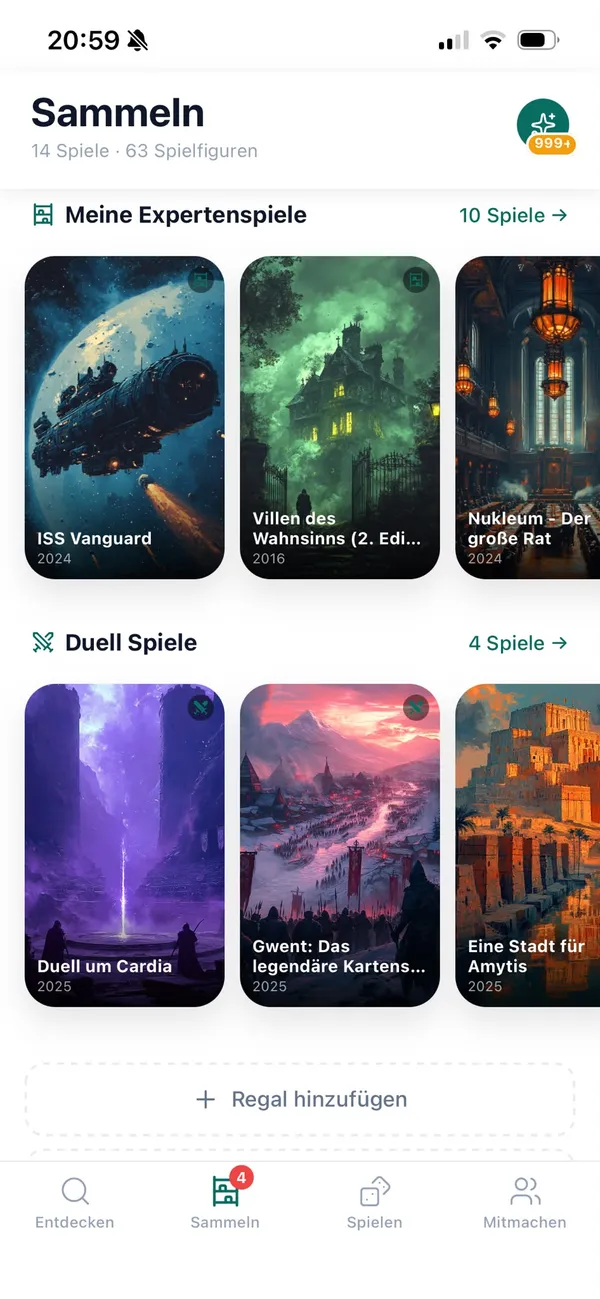 Regale und Wunschliste in der Lunedo App